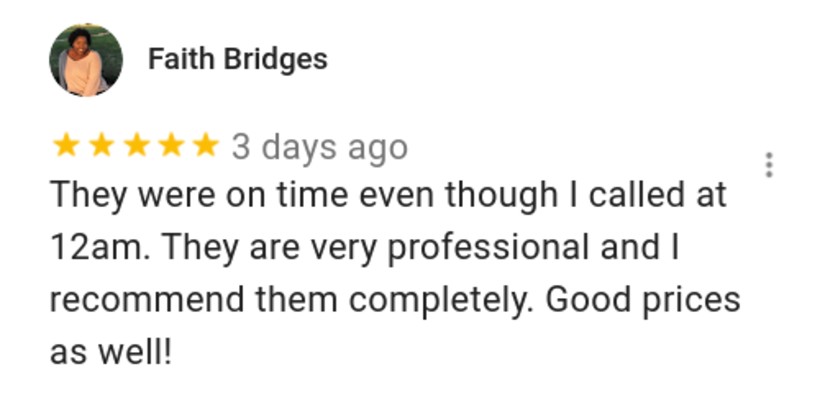 Five-star review from Faith Bridges
