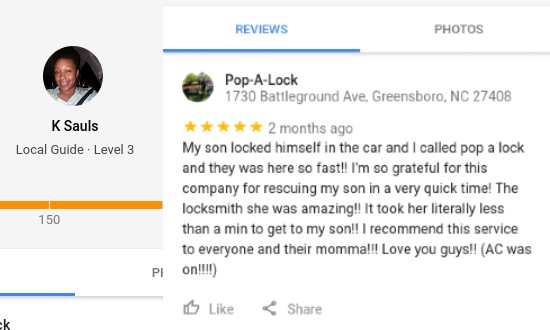 Five-star Google review from K Sauls