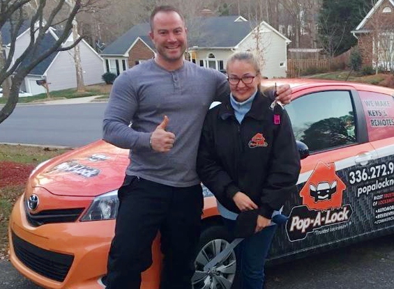 Local Pop-A-Lock Greensboro team with a branded service vehicle